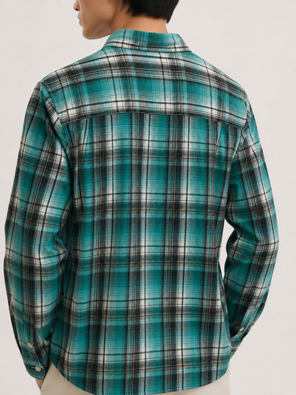 376 - Relaxed Plaid Long Sleeve Shirt