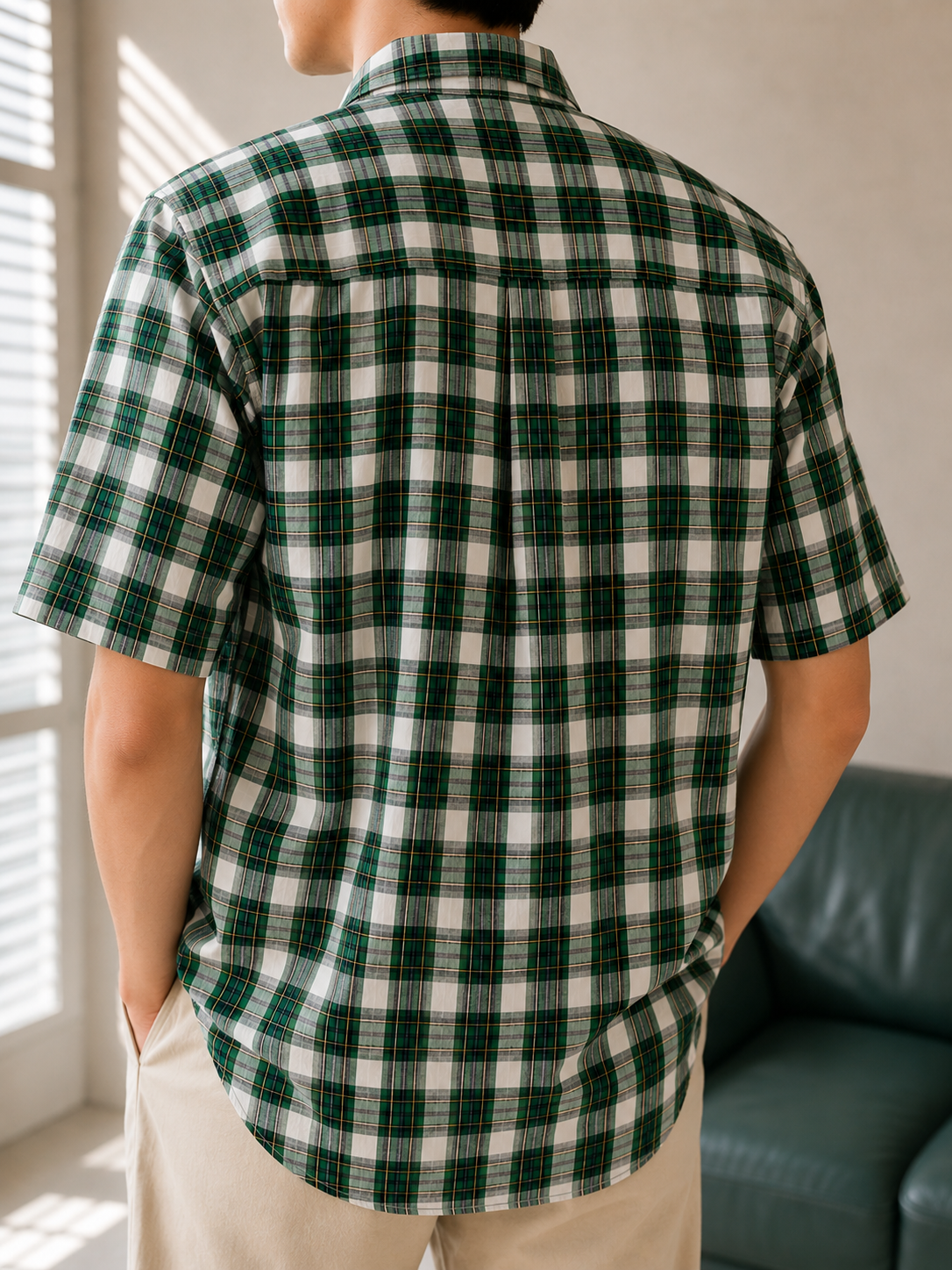 378 - Relaxed Plaid Short Sleeve Shirt