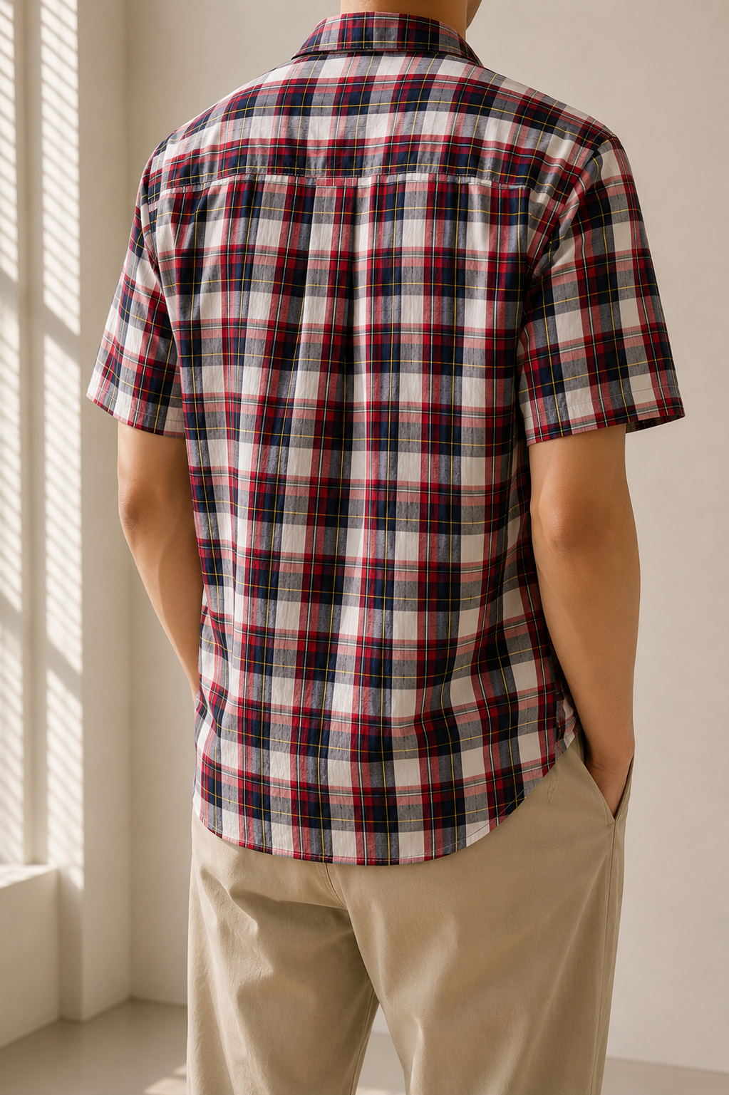 378 - Relaxed Plaid Short Sleeve Shirt