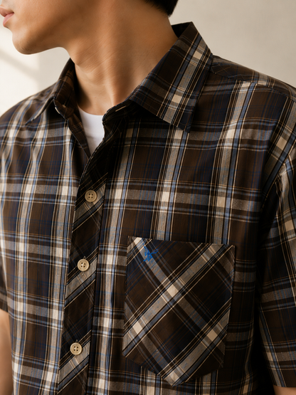 377 - Relaxed Plaid Short Sleeve Shirt