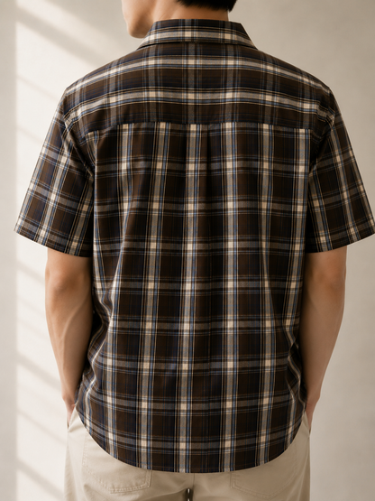 377 - Relaxed Plaid Short Sleeve Shirt