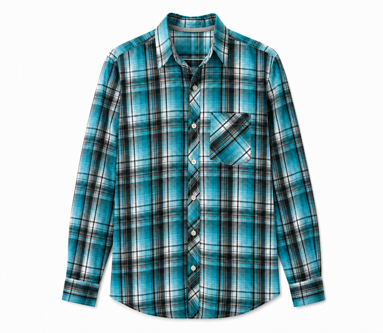 376 - Relaxed Plaid Long Sleeve Shirt