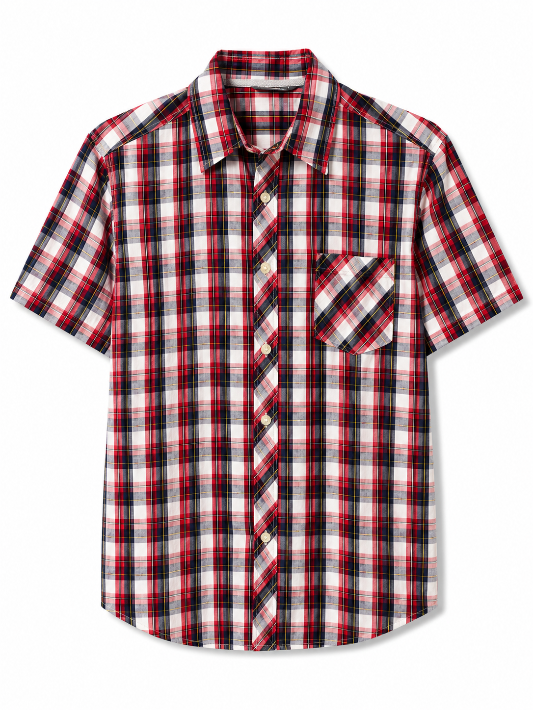 378 - Relaxed Plaid Short Sleeve Shirt