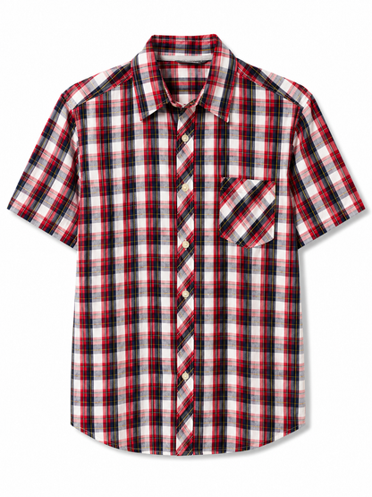 378 - Relaxed Plaid Short Sleeve Shirt